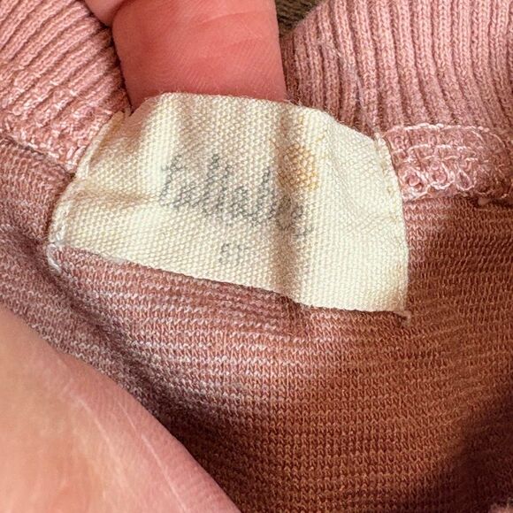 Tullabee Pink & White Checkerboard Floral Knit Sweatshirt - Picture 3 of 4